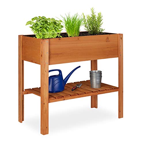 relaxdays Huerto Urbano, Arriate Alto, Jardinera Grande, Mesa Cultivo, Madera de Abeto, 80 x 88 x 43,5 cm, Marrón Rojizo, 43.5 x 88 x 80 cm relaxdays Huerto Urbano, Arriate Alto, Jardinera Grande, Mesa Cultivo, Madera de Abeto, 80 x 88 x 43,5 cm, Marrón Rojizo, 43.5 x 88 x 80 cm