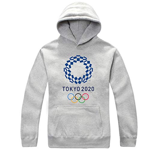 RENDONG Olympic 2020 Tokyo Games Emblem Mascot Sweater Hooded Pullover Plus Cashmere Thicken Autumn and Winter Clothes,D,3XL