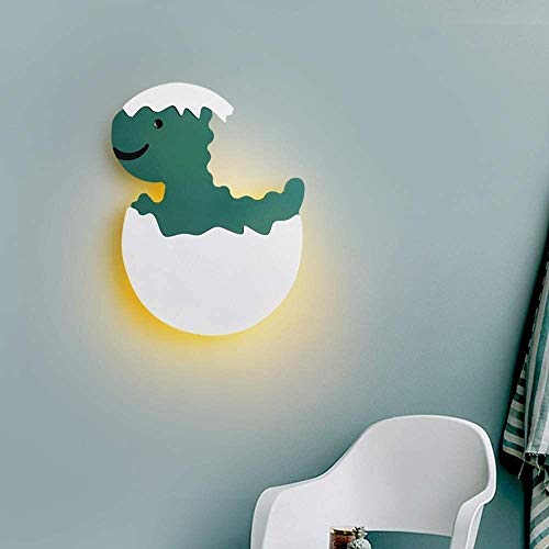 Risjc Lámpara de pared LED de 7W niños aplique la cabecera del dinosaurio verde ligero de la pared de la sala Comedor Dormitorio Iluminación de interior lectura del accesorio ligero Pasillo de pared I