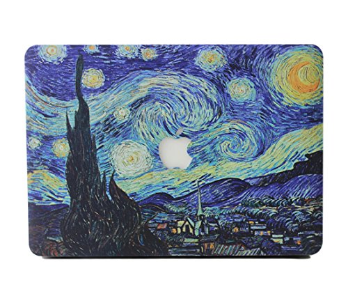 RQTX Funda Duro MacBook Air 13 Portátiles Accesorios Plástico Rígida Carcasa con la Cubierta Transparente del Teclado para Apple MacBook Air 13 Pulgadas Modelo A1466/A1369,Noche Estrellada