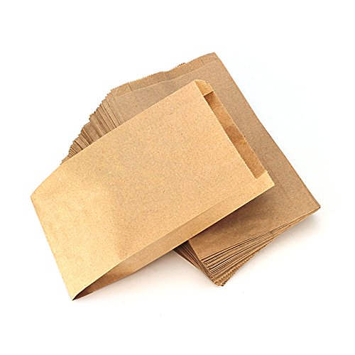 RUBY - 100 Kraft bolsa de papel marrón, bolsas de regalo/bolsas de fiesta/calendario de adviento/navidad/bodas/fiestas de cumpleaños/mercados/cafeterías (15cm x 26cm, 100 unids)