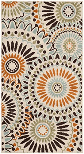 Safavieh Veranda Collection VER091-0712 Cream and Area Rug (2' x 3'7") Alfombra, Polipropileno, Crema y Chocolate