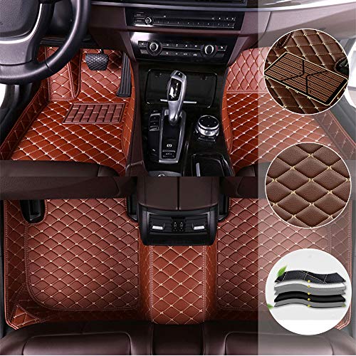 saitake Alfombrillas para T oyota Land Cruiser Prado 120 2002-2008 Coche Antideslizantes Alfombra del Piso Cuero Estera Personalizado Delanteras Y Trasero Conductor  en Lado Izquierdo Marrón