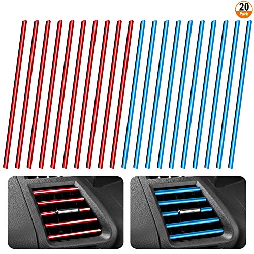 Salida de Aire del Coche Trim 20 Piezas Decoración de Ventilación de Coche Tira, Salida de Aire Acondicionado Tira Decorativa Salida de Aire del Coche Trim 20 Piezas Decoración de Ventilación de Coche Tira, Salida de Aire Acondicionado Tira Decorativa