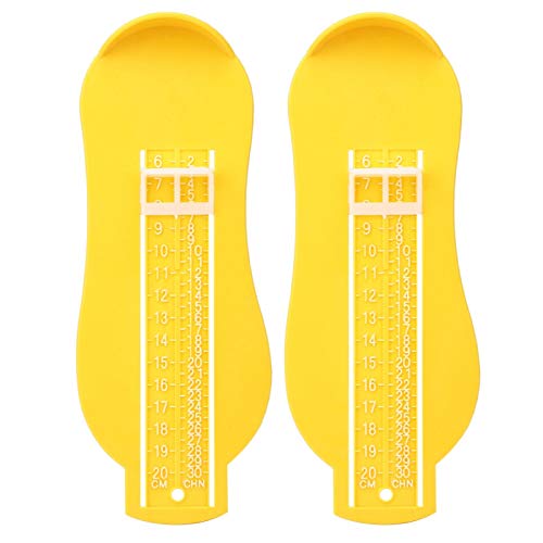 SALUTUYA Medidor de Zapatos para niños, Material ABS, Duradero, Superficie finamente Pulida repetible,(Yellow)