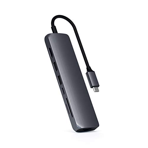 SATECHI Adaptador Multi-Puertos Tipo-C Delgado con Ethernet – 4K HDMI, Gigabit Ethernet, Cargador USB-C PD – Compatible con 2020/2019/2018 MacBook Pro, 2020/2018 MacBook Air, Microsoft Laptop 3 SATECHI Adaptador Multi-Puertos Tipo-C Delgado con Ethernet – 4K HDMI, Gigabit Ethernet, Cargador USB-C PD – Compatible con 2020/2019/2018 MacBook Pro, 2020/2018 MacBook Air, Microsoft Laptop 3