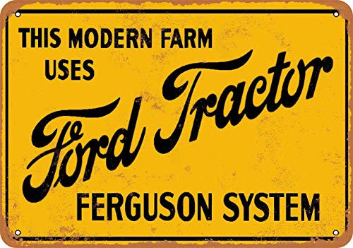 Scott397House Metal Tin Sign, Ford Tractor Ferguson System Vintage Wall Plaque Man Cave Poster Decorative Sign Home Decor for Indoor Outdoor Birthday Gift 8x12 Inch