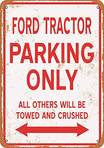 Scott397House Metal Tin Sign, Ford Tractor Parking Only Vintage Wall Plaque Man Cave Poster Decorative Sign Home Decor for Indoor Outdoor Birthday Gift 8x12 Inch