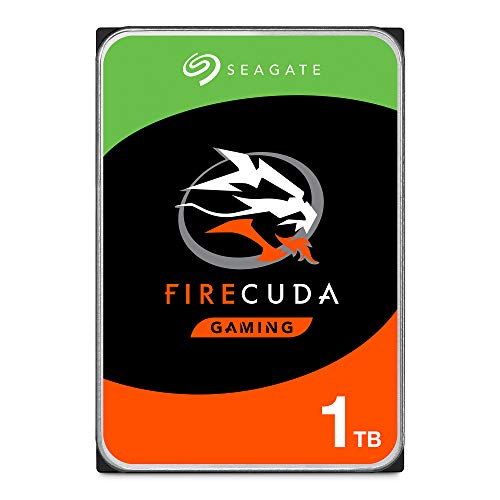 Seagate FireCuda, 1 TB, Disco duro interno híbrido, SSHD de alto rendimiento, 3,5 in, SATA, 6 GB/s, aceleración mediante flash, caché de 64 MB y 3 años de servicios Rescue (ST1000DX002)