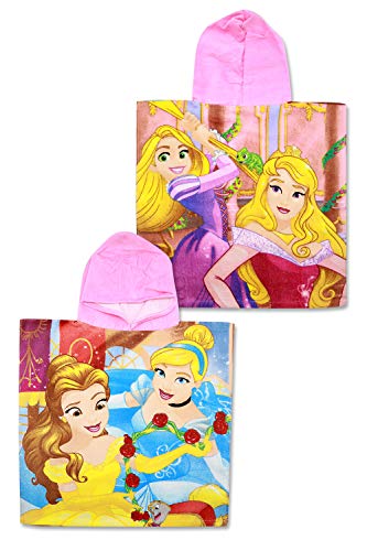 SETINO PR-H-PONCHO-79 - Poncho de baño con capucha para niños (55 x 80 cm), diseño de princesas Disney