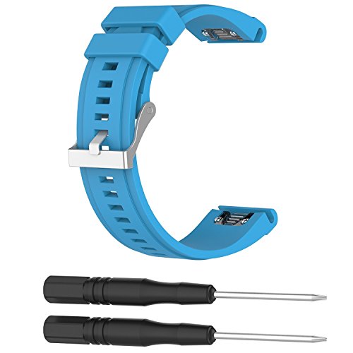Shieranlee Compatible con Garmin Fenix 3 Correa, Soft Silicone Replacement Watch Band Strap for Garmin Fenix 3/Fenix 3 HR/Fenix 5X/Fenix 5X Plus/Fenix 6X/Fenix 6X Pro Smart Watch