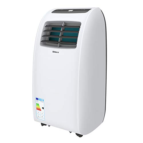 SHINCO 2 kW 7000 BTU Aire Acondicionado Portátil, Enfría, Ventila y Deshumidifica, Mando a Distancia, Blanco, hasta 25 m²