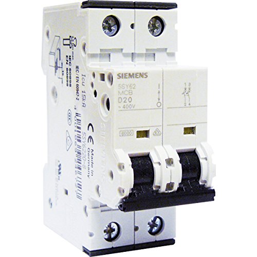SIEMENS Ingenuity for life - Interruptor automático 2 polos 20 A curva D para aire acondicionado, bomba de calor y bomba de elevación SIEMENS Ingenuity for life - Interruptor automático 2 polos 20 A curva D para aire acondicionado, bomba de calor y bomba de elevación