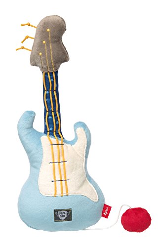 Sigikid Rattle Guitarra 'Papa & Me' Soft Toy-36 x 14 x 6 cms, Multicolor, 36 x 14 x 6 cm (Sigikid41923)
