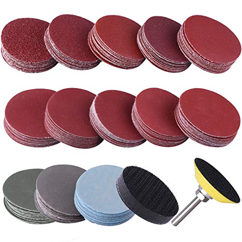 SIQUK 130 Piezas Discos de Lijado de 50mm Discos Hook and Loop Grano 60 80 120 180 240 400 600 800 1000 1200 1500 2000 3000 SIQUK 130 Piezas Discos de Lijado de 50mm Discos Hook and Loop Grano 60 80 120 180 240 400 600 800 1000 1200 1500 2000 3000