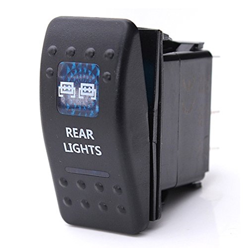 SODIAL Interruptor basculante luz Trasera LED Dual gualdera Arb carco de Coche SPST ON-Off 12/24V CE 10A 7