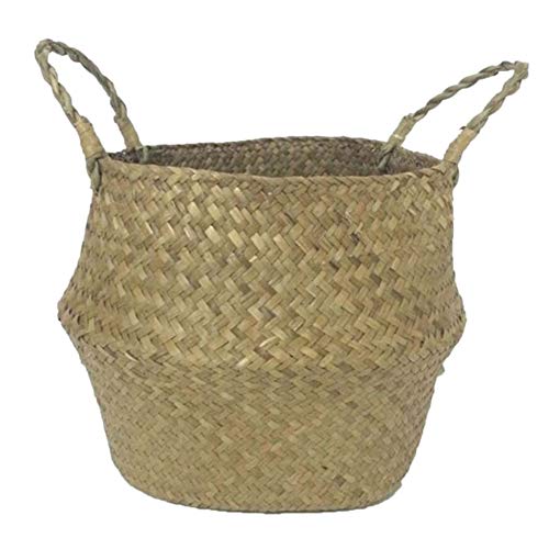 SODIAL Seagrass cesta de cesteria de mimbre plegable colgante maceta de flores maceta sucia de lavanderia cesto de almacenamiento cesta decoracion para el hogar tamano S SODIAL Seagrass cesta de cesteria de mimbre plegable colgante maceta de flores maceta sucia de lavanderia cesto de almacenamiento cesta decoracion para el hogar tamano S