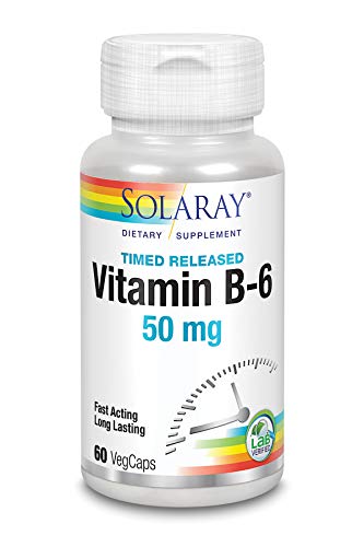 Solaray Vitamin B-6 50mg | Acción Retardada | 60 VegCaps