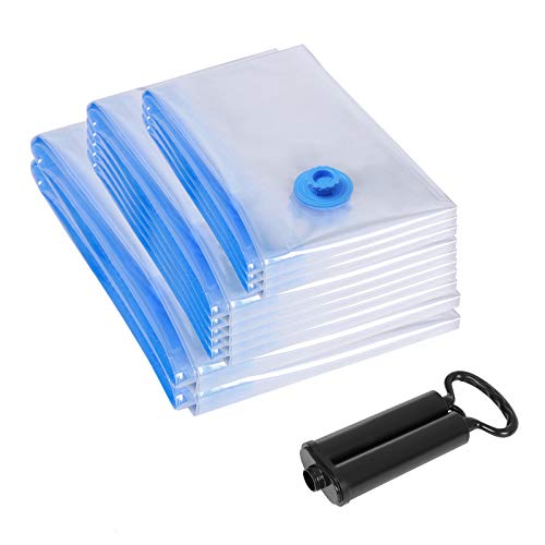 SONGMICS 10 Unidades de Bolsas de Almacenaje al Vacío, Bomba Incluida, 40 x 60cm (3 ud) + 60 x 80 cm (5 ud) + 80 x 100cm (2 ud), para Ropa Edredones, Almohadas, Mantas, Cortinas, Sábanas RVM102 SONGMICS 10 Unidades de Bolsas de Almacenaje al Vacío, Bomba Incluida, 40 x 60cm (3 ud) + 60 x 80 cm (5 ud) + 80 x 100cm (2 ud), para Ropa Edredones, Almohadas, Mantas, Cortinas, Sábanas RVM102