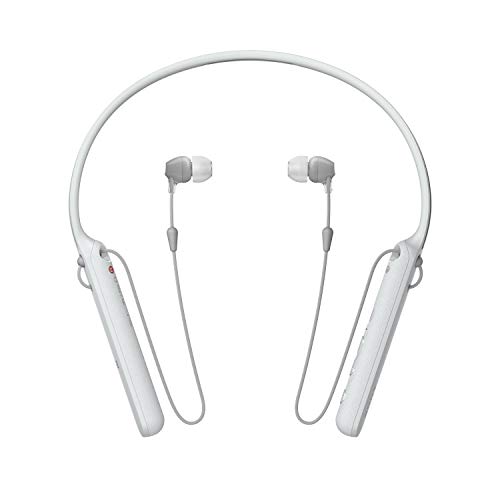 Sony WIC400 - Auriculares Neckband inalámbricos (Cable retráctil, Bluetooth, vibración Llamadas, NFC, 20 Horas de autonomía) Blanco