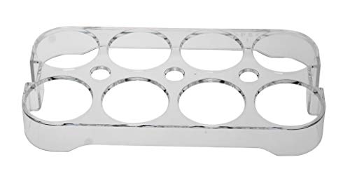 Soporte universal para huevos 2661 para frigorífico, nevera y congelador, para hasta 8 huevos, dimensiones: 2,5 x 18,5 x 9,5 cm (comprobar las dimensiones).