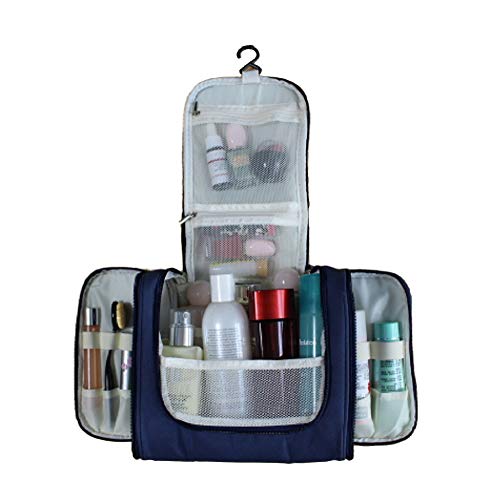 S.R HOME Bolsa Viaje de Aseo Colgante Bolsa de Cosméticos Impermeable Neceser Maquillaje con Gancho, Multifunción, Polyester, Adecuado para Hombres y Mujeres. (Azul) S.R HOME Bolsa Viaje de Aseo Colgante Bolsa de Cosméticos Impermeable Neceser Maquillaje con Gancho, Multifunción, Polyester, Adecuado para Hombres y Mujeres. (Azul)