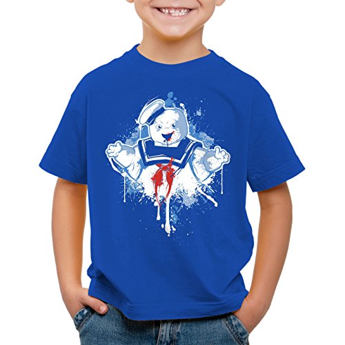 style3 Stay Puft Hombre de Malvavisco Camiseta para Niños T-Shirt Cazafantasmas azucarillo, Color:Azul, Talla:128