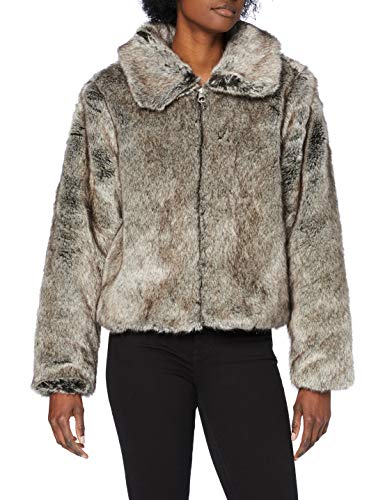 Superdry Boho Faux Fur Jacket Abrigo de Piel sintética, visón, XL (Talla del Fabricante:16) para Mujer