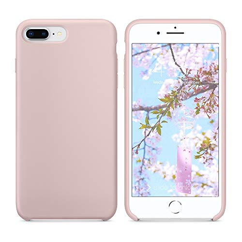 SURPHY Funda para iPhone 8 Plus iPhone 7 Plus Silicona Case, Carcasa iPhone 8 Plus /7 Plus Case, Fundas Silicona Líquida con Forro de Microfibra, Compatible con iPhone 7 Plus/8 Plus 5.5", Rosa