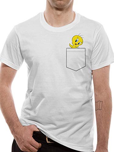 T-Shirt (Unisex-Xl) Tweety Pocket (White) T-Shirt (Unisex-Xl) Tweety Pocket (White)