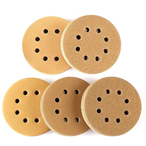 TACKLIFE Papel de Lija de 100 Piezas 60, 80, 120, 150, 220 Granos Surtidos 125mm ASD04C Papeles de Lija Abrasivos con 8 Agujeros, Velcro Durable para Lijadora Excéntrica, Seco, Cambio Rápido TACKLIFE Papel de Lija de 100 Piezas 60, 80, 120, 150, 220 Granos Surtidos 125mm ASD04C Papeles de Lija Abrasivos con 8 Agujeros, Velcro Durable para Lijadora Excéntrica, Seco, Cambio Rápido
