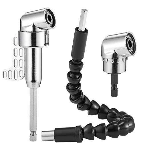 Taladro de ángulo recto JTENG 105 °Extensión ángulo de 1/4 de pulgada de 6 mm hexagonal Broca de destornillador de socket adaptador de portabrocas (3PCS)