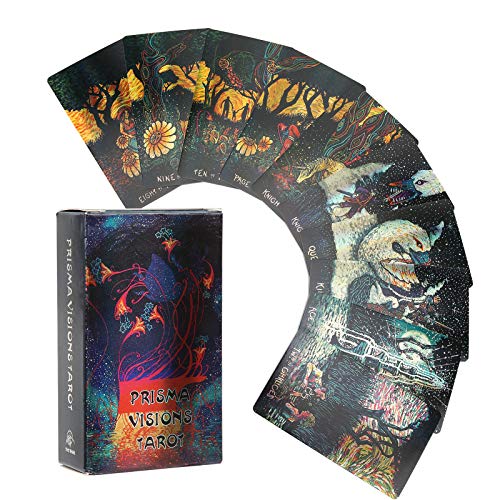 Tarot de 78 Cartas Prisma Tarot Adivinación Naipes Juego de Predicción del Futuro Baraja de Cartas de Adivinación para Principiantes Fiesta Familiar Interacción Juego Naipes Regalo(Prisma Tarot)