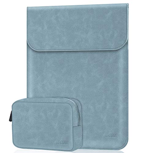 TECOOL Funda 13 Pulgadas Ordenador Portátil Cuero con Bolsa de Accesorios para 2018-2020 Macbook Air 13 A1932/A2337/A2179, Macbook Pro 13 A2238,12.3 Surface Pro,Huawei MateBook 13,DELL XPS 13, Azul