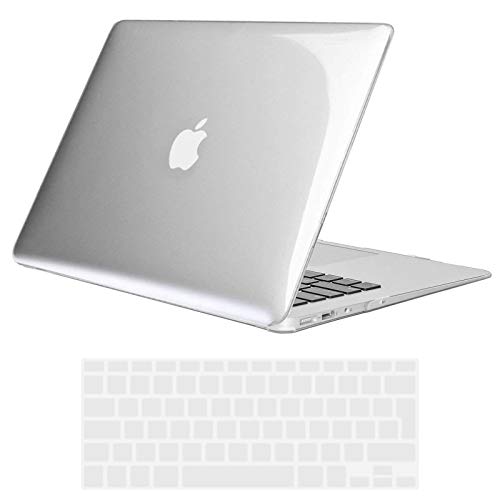 TECOOL Funda MacBook Air 13 Pulgadas (Versión: 2010-2017, Modelo: A1466 / A1369), Delgado Cubierta Plástico Dura Case Carcasa con Tapa del Teclado para MacBook Air 13.3 Pulgada - Cristal Clara