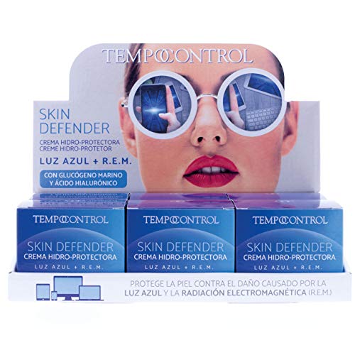 Tempocontrol Crema Hidro-Protectora Skin Defender, Luz Azul + R.E.M. 60ml. Expositor de 6 Unidades