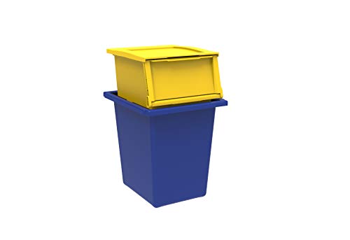 Terry Ecobin Set 2 Contenedores para Reciclaje de Residuos, Azul y Amarillo, 33x38x38 cm & 32,5x29x37 cm