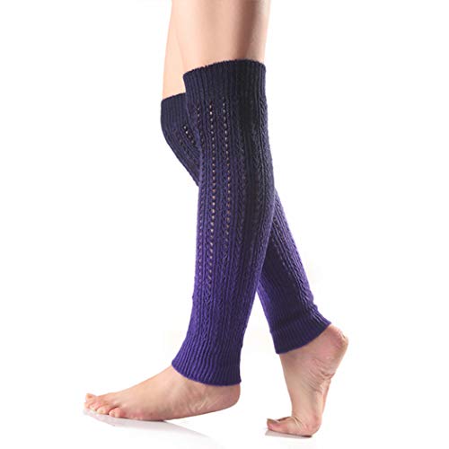 TOBEEY Calentadores de piernas de punto casual para mujer Calcetines de color degradado sobre la rodilla Cubierta de arranque larga