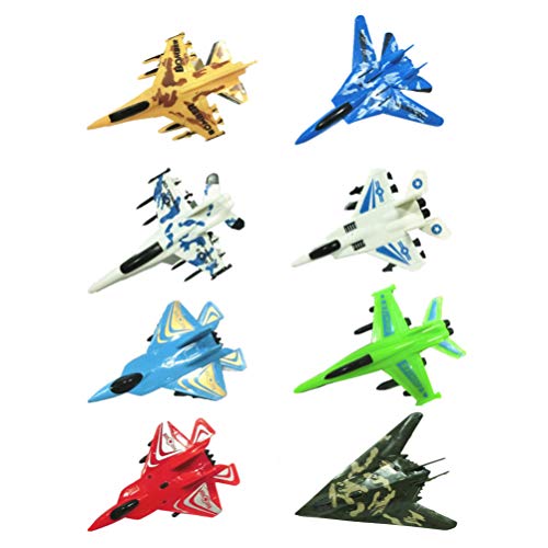 TOYANDONA 8Psc Avión Conjunto de Juguetes de Colores Variados Cool Jet Fighter Tirar Aviones para Niños Modelo de Avión de Combate Conjuntos de Aviones de Temática Militar