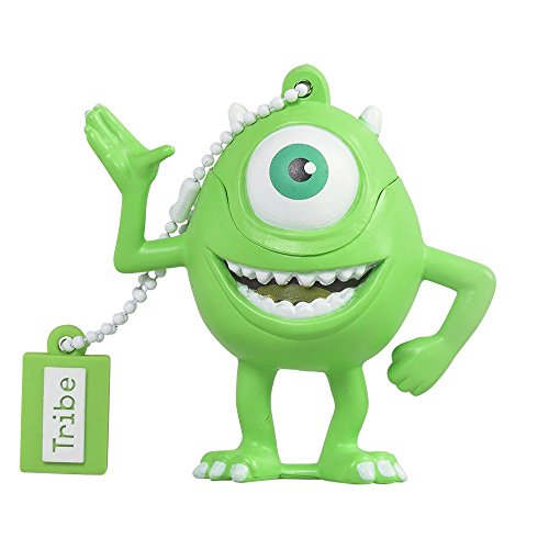 Tribe Disney Pixar Monster & Co. Mike Wazowsky - Memoria USB 2.0 de 8 GB Pendrive Flash Drive de Goma con Llavero, Color Verde