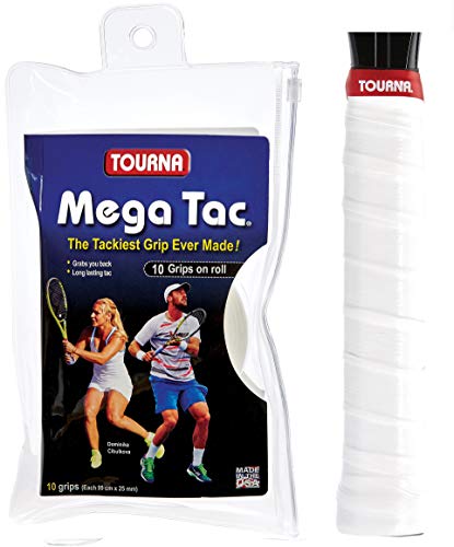 Unique Tennis Griffbänder Mega TAC Weiß 10er Bandas de Agarre para Tenis, Unisex-Adultos, Blanco, Talla única