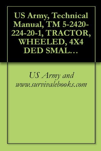 US Army, Technical Manual, TM 5-2420-224-20-1, TRACTOR, WHEELED, 4X4 DED SMALL EMPLACEMENT EXCAVATOR (SEE) (NSN 2420-01-160-2754) (EIC: EDL) AND TRACTOR, ... (HMMH) (2420-01-205-8636) (English Edition)