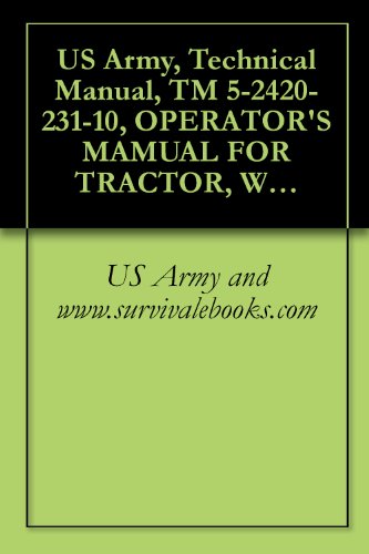 US Army, Technical Manual, TM 5-2420-231-10, OPERATOR'S MAMUAL FOR TRACTOR, WHEELED, INDUSTRIAL BACKHOE LAODER (BHL) NSN 2420-01-532-3399 (English Edition)