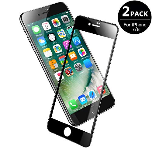 V VONTOX Protector de Pantalla Compatible con iPhone 7 /iPhone8, 3D Pantalla Completa Cristal Templado Pantalla Protectora,Cubre la Pantalla Completa Perfectamente para iPhone 7/8 Negro