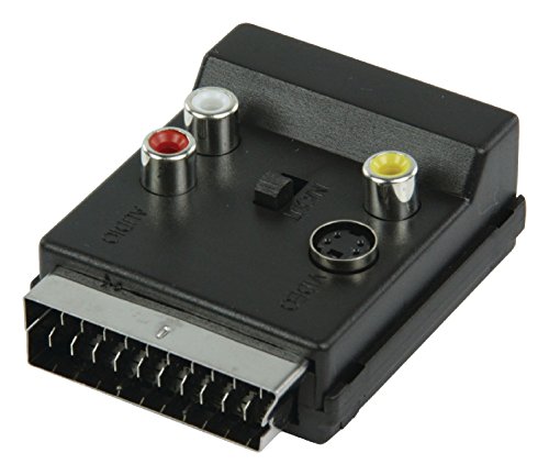 Valueline Scart, Adaptador de Cable, 2x Scart 3x RCA + SVHS, Negro, Macho/Hembra, Negro