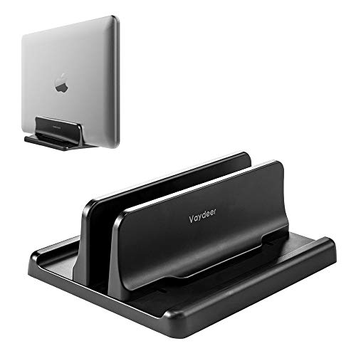 VAYDEER Soporte portatil, Ajustable Vertical Soporte para portatil, Soporte portátil 3 en 1 Que Ahorra Espacio para MacBook, Notebook, iPad, computadoras portátiles de hasta 17.3 Pulgadas - Negro