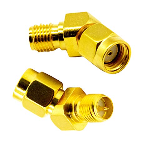 Vecys Adaptador WiFi RP-SMA Adaptador Macho-Hembra Adaptador RF de Ángulo Recto de 135 ° para Cable Coaxial Enrutador de Tarjeta Pci Antena WiFi Red WiFi Inalámbrico 3G 4G(2pcs) Vecys Adaptador WiFi RP-SMA Adaptador Macho-Hembra Adaptador RF de Ángulo Recto de 135 ° para Cable Coaxial Enrutador de Tarjeta Pci Antena WiFi Red WiFi Inalámbrico 3G 4G(2pcs)