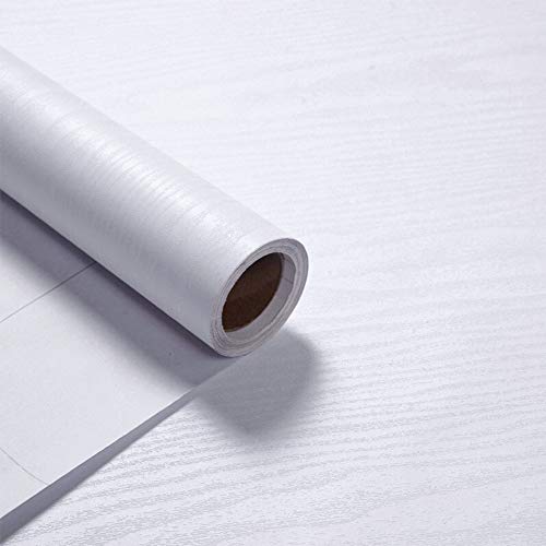 VEELIKE Papel Pintado Madera Blanco Vinilos Papel Pared Adhesivo para Muebles Autoadhesivo Impermeable Papel de Pared Adhesivo para Muebles 40cm x 300cm