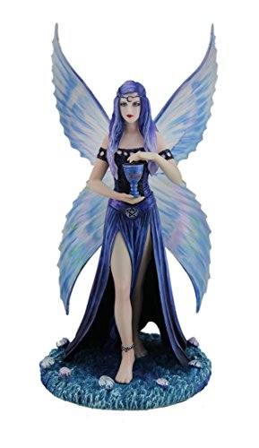 Veronese Design - Estatuas de resina de Anne Stokes Enchantment, diseño de mariposa, color azul