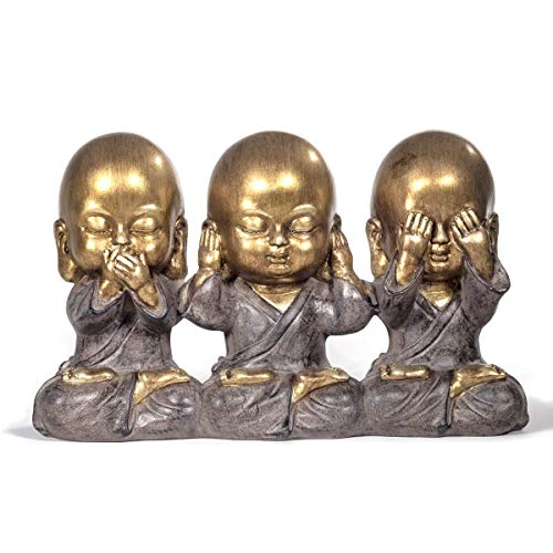 Vidal Regalos Figura Decorativa Monjes Budistas No ve no Oye No Habla 25 cm